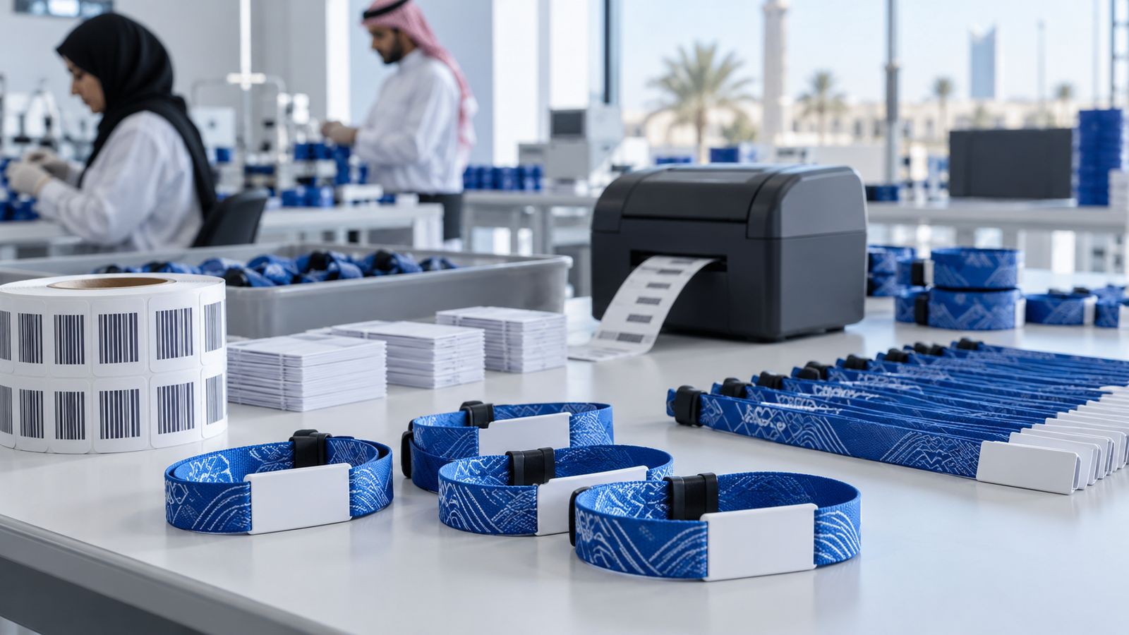 Wristband production line, illustrating the manufacturing operation the ERP supports