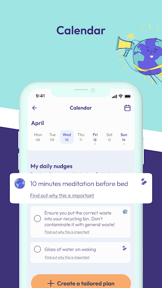 myday app calendar of wellbeing activities